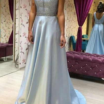 Pd81029 Blue Prom Dress,Satin Eveni..