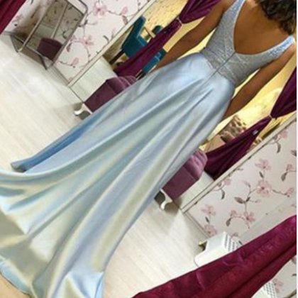 Pd81029 Blue Prom Dress,Satin Eveni..