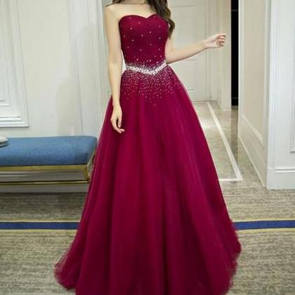 Pd90208 Red Prom Dress,tulle Evening..
