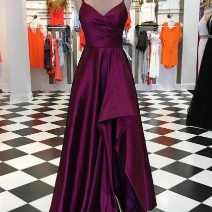 Pd90406 Burgundy Prom Dress,satin Evening..