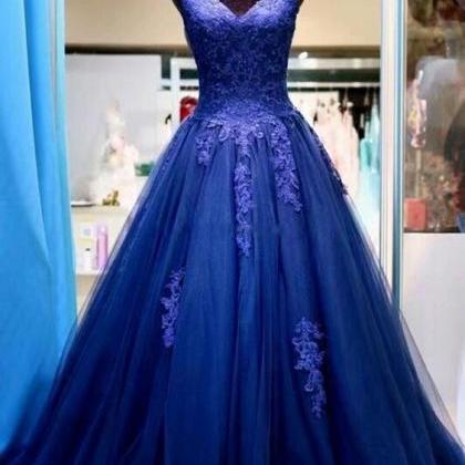 Pd90413 Blue Prom Dress,tulle Evening..