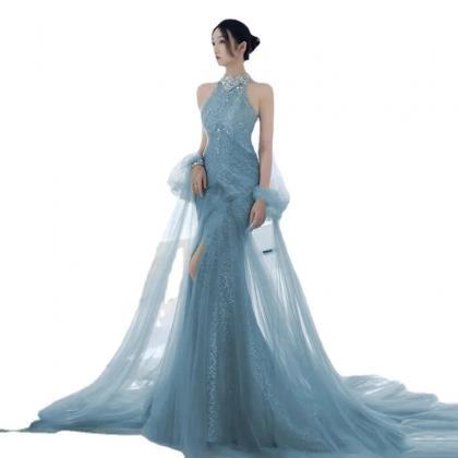 Two Piece Halter Mermaid Gown 5907 main image 1