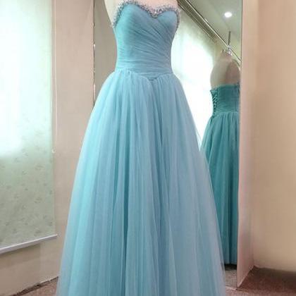 2015 Elegant Sweetheart Prom Dress Sequined Tulle..