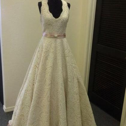 Wd150 V-Neck Wedding Dress Lace Wed..