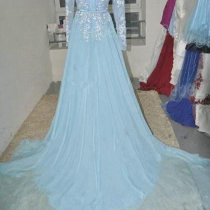 Pd578 Charming Prom Dress,long Sleeve Prom..