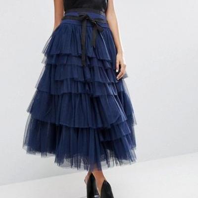 Pd81227 New Arrival Skirt, Street Style Skirt,Tulle Skirt,Fashion Women Skirt,Spring Autumn Skirt ,Ankle-Length Skirt