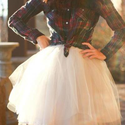 S-10  Fashion Skirt, Street Style Skirt,Tulle Skirt,Charming Women Skirt,spring Autumn Skirt ,A-Line Skirt
