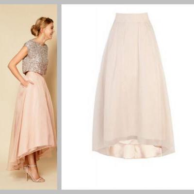 New Arrival High Low Quality Skirt, Long Skirt,Chiffon Skirt,Charming Women Skirt,spring Autumn Skirt ,A-Line Skirt