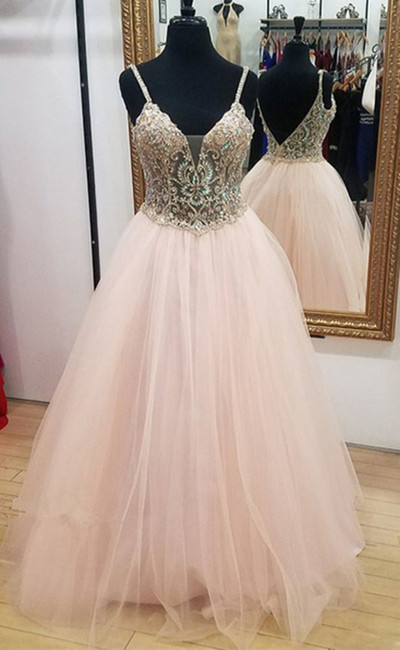 Pd803018 Charming Prom Dress,a-line Evening Dresses,tulle Prom Dresses,beading Prom Gown