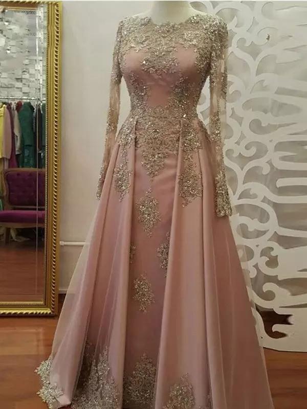 Pd81014 Charming Prom Dress,satin Evening Dresses,appliques Prom Dresses,long-sleeves Prom Gown