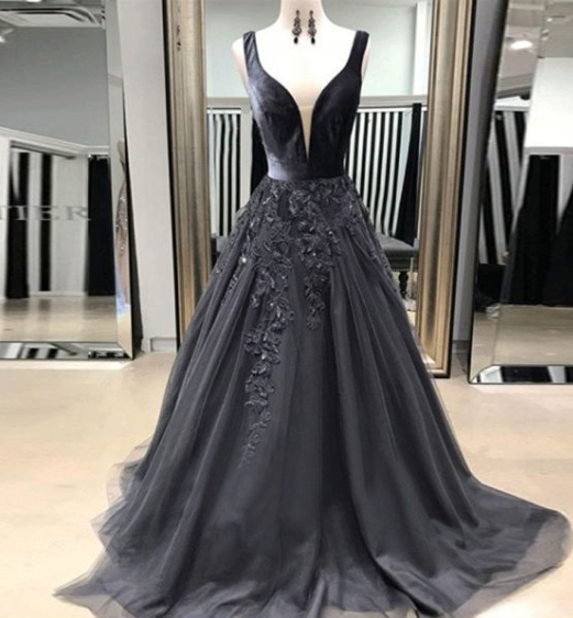 Pd81018 Charming Prom Dress,satin Evening Dresses,a-line Prom Dresses,appliques Prom Gown