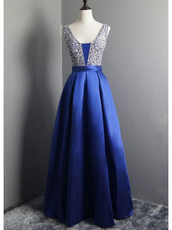 Pd81022 Charming Prom Dress,satin Evening Dresses,a-line Prom Dresses,sequined Prom Gown