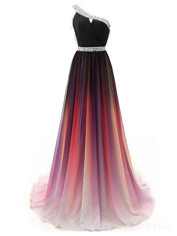 Pd90306 Charming Prom Dress,chiffon Evening Dresses,gradient Prom Dresses,one-shoulder Prom Gown