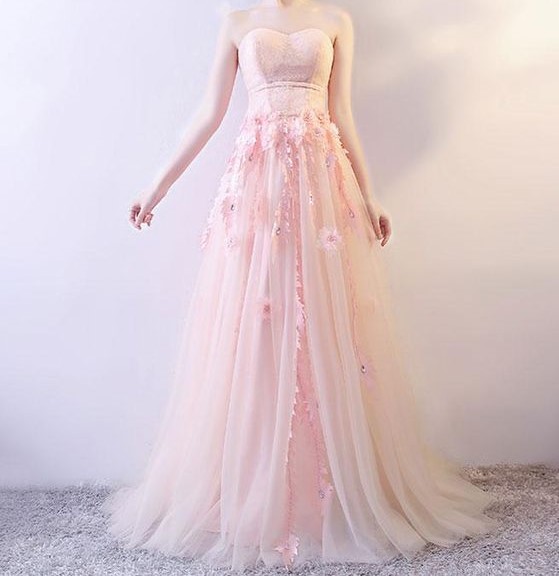 Pd90809 Pink Prom Dress,a-line Evening Dresses,sweetheart Prom Dresses,a-line Prom Gown