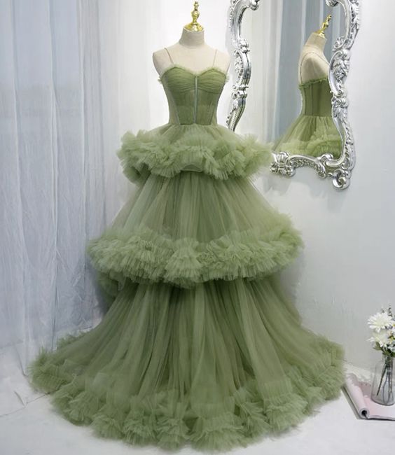 Green Formal Dresses For Women,prom Dresses 2022, Ball Gown, Long Dresses Tulle Dresses