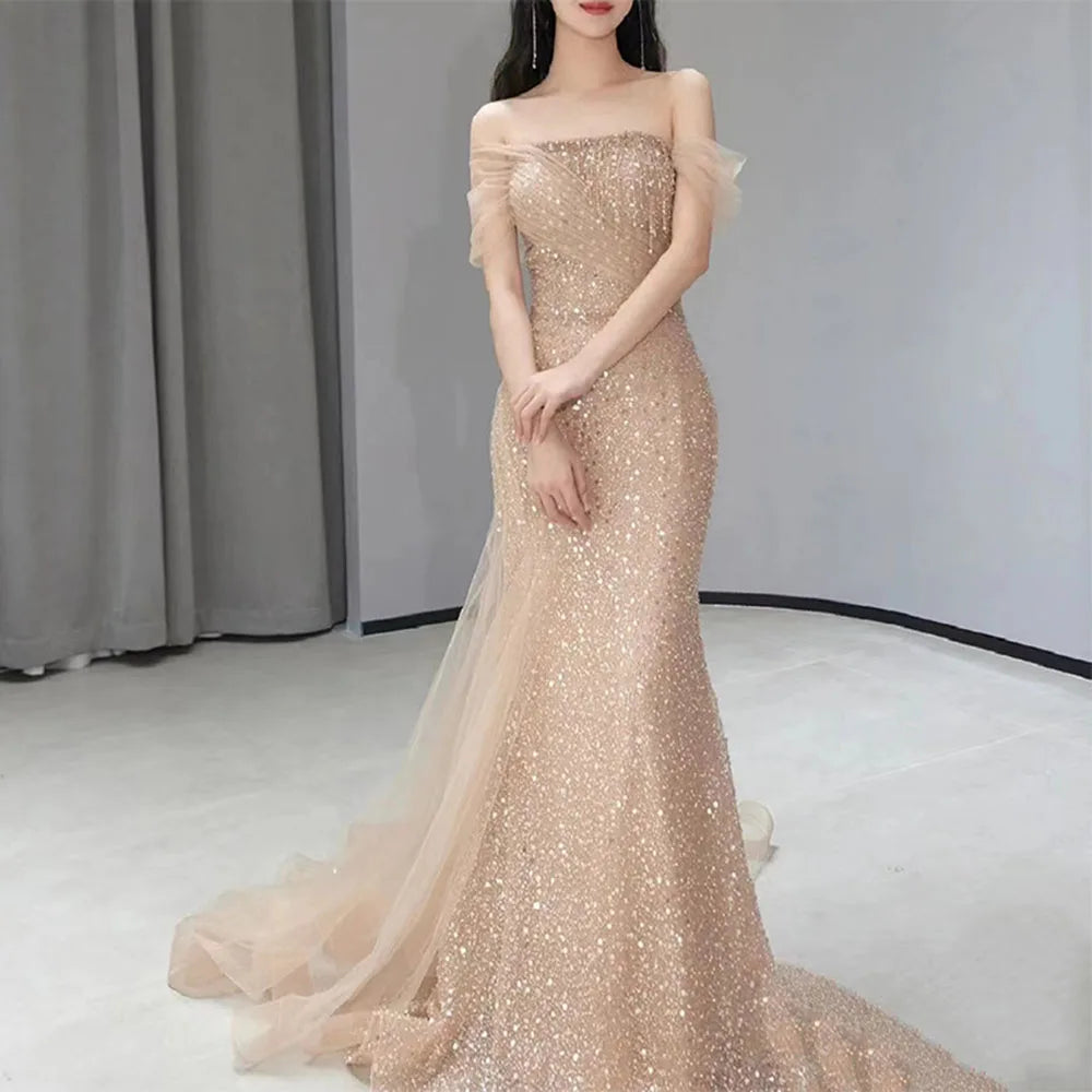 slim fit dress slacks MINNA Fashion LUZ Nude Sequin and Crystal Fringe Strapless Mini Bodyco main image 1