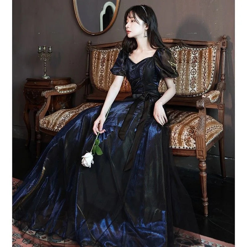 blue and black gothic dress Dead Pirate Gothabilly Dress M main image 0