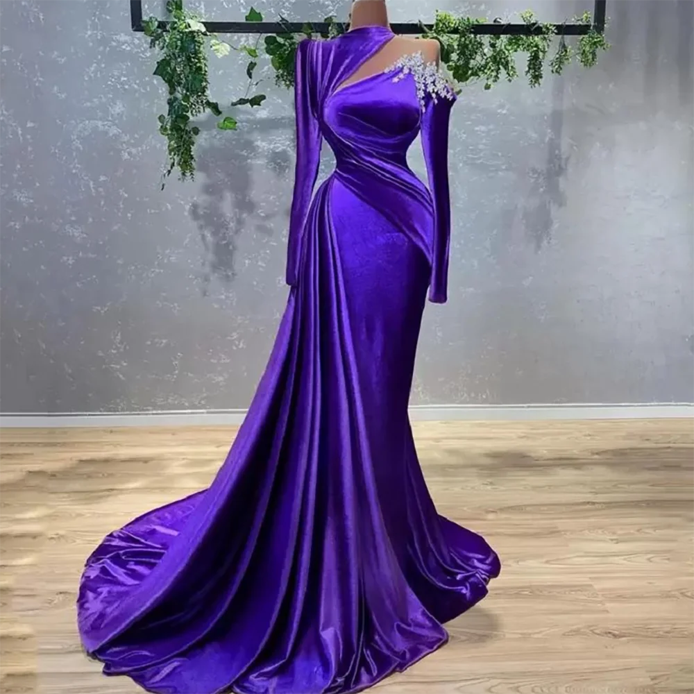 purple velvet wrap dress Mabel Velvet Dress