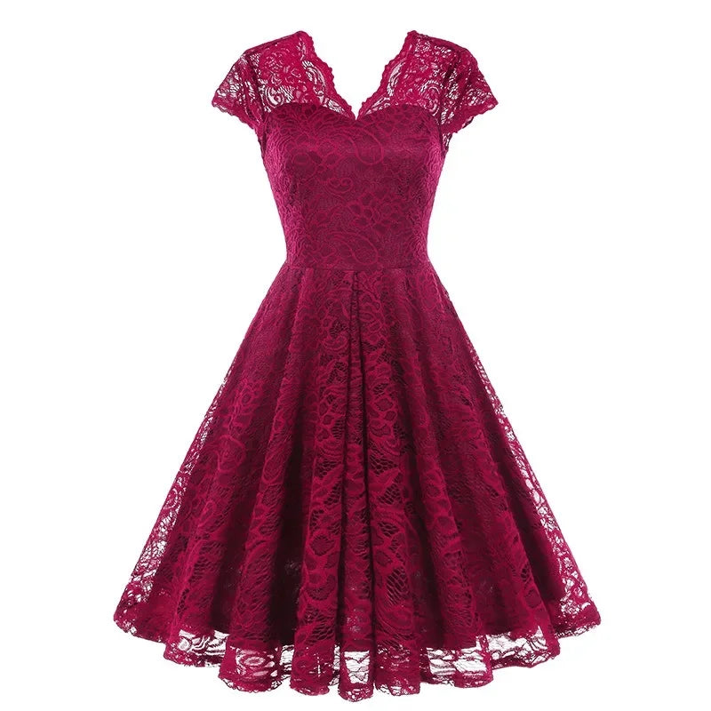 blue dress for baby girl Burgundy Lace Sleeve Swing Dress main image 1