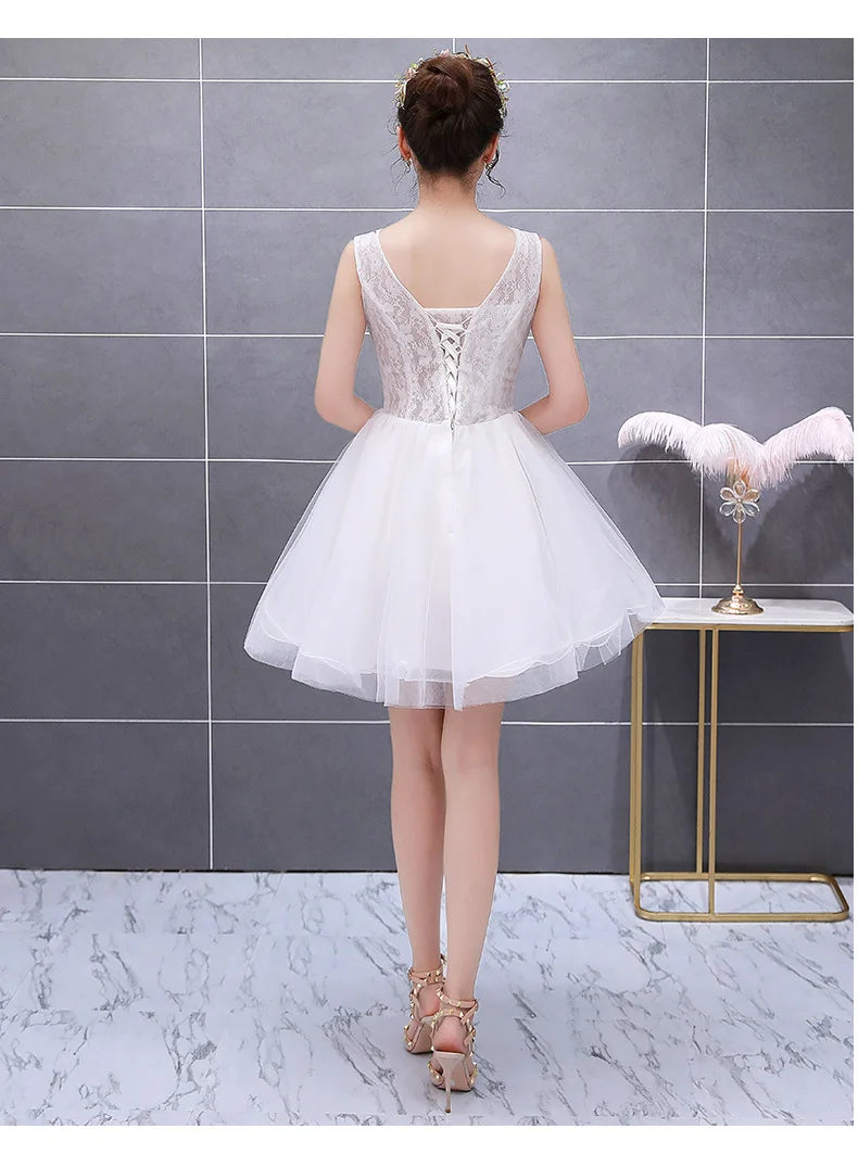 Floral Embroidered Sleeveless Tulle Mini Dress on Luulla