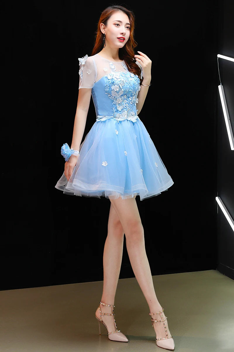 sachin and babi light blue dress Jovani Short and Cocktail 22295 Bella Boutique main image 1
