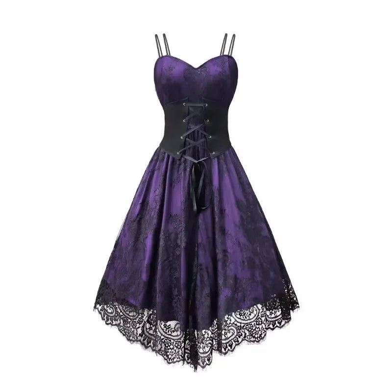 gothic corset dress Victorian Gothic Black and Burgundy Lace Corset Dress with Layered Tulle  Skirt – Gothic Corset Dress with Long Sleeves Plus Size main image 0