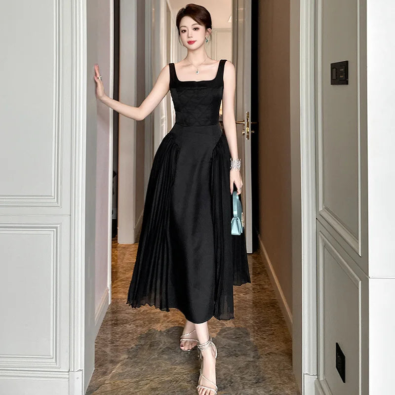 sachin and babi light blue dress Black Square Neck Puff Sleeve Midi Dress – PinkBlush main image 0