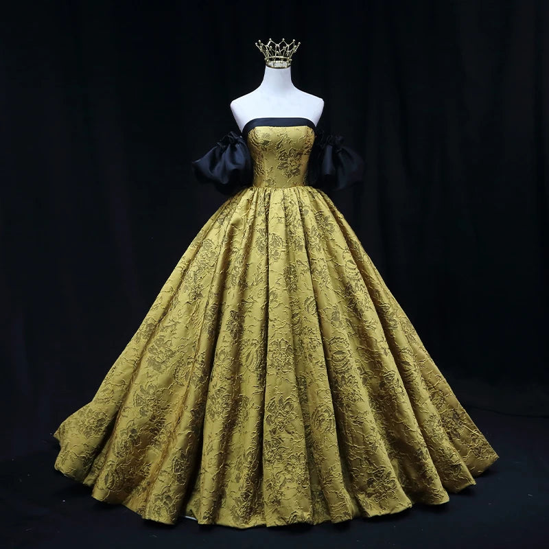 Vintage Gold Ball Gown With Black Accents on Luulla