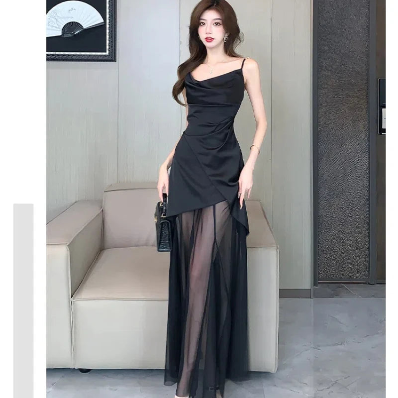 open lace back dress Lea Black Midi Dress main image 0