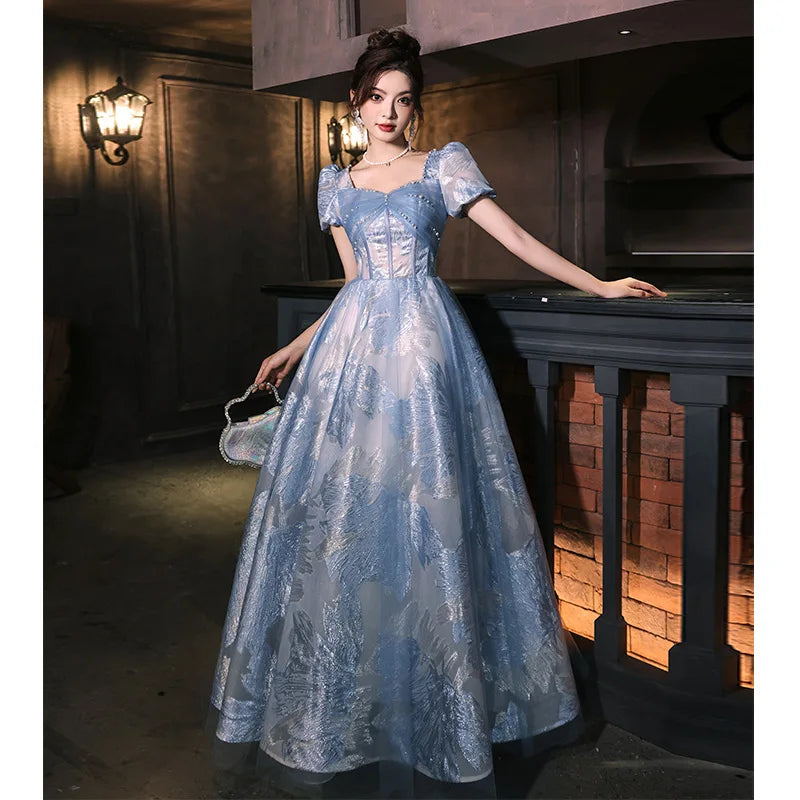 Vintage Blue Lace Ball Gown Dress on Luulla