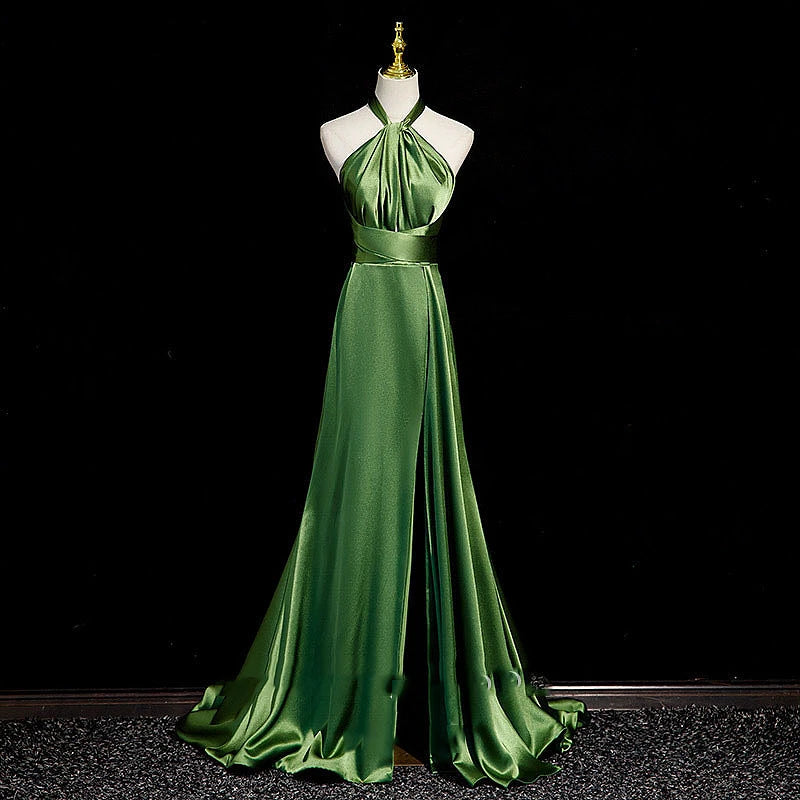 lavender long dress formal Shiny Lavender A-line V-neck Backless Long Prom Dress PL419 main image 0
