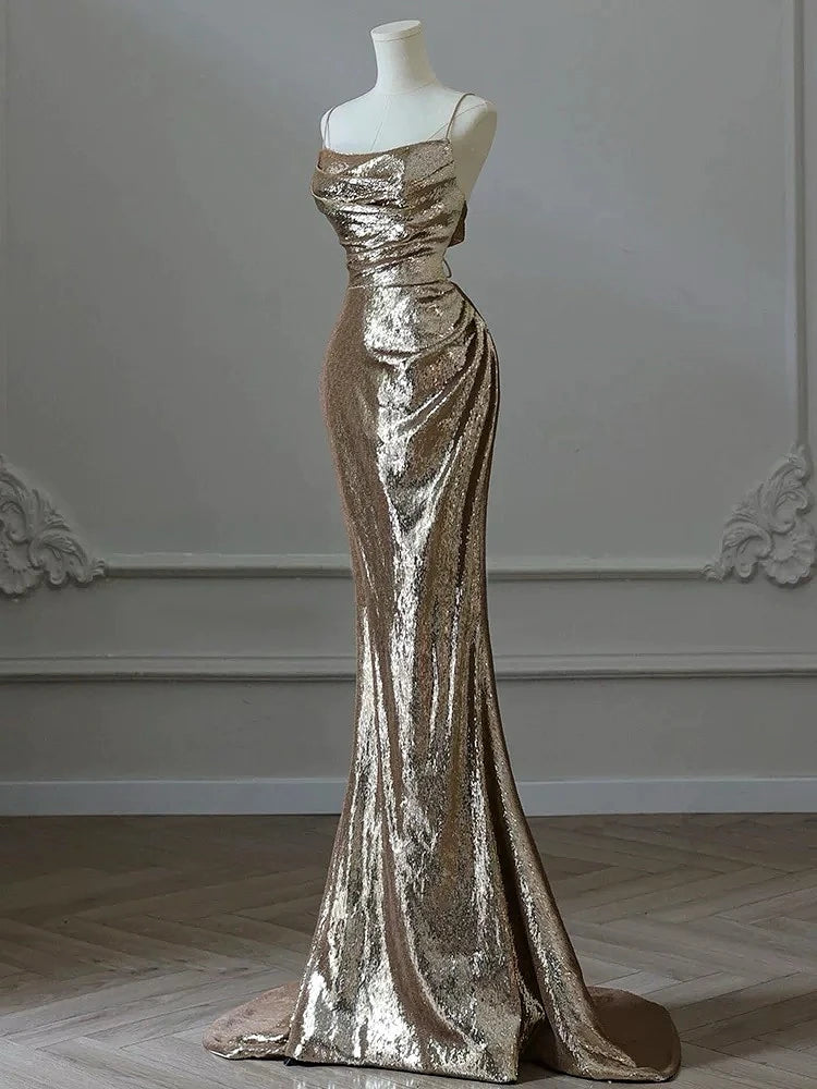 Sparkling Gold Sequin Gown