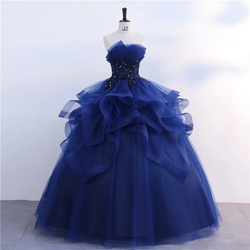 royal blue prom dresses 2025 prom dresses royal blue Royal Blue Tiered Sequin Lace Prom Dresses with  Slit & Spaghetti Straps-parroquiadesanalbertomagno.com