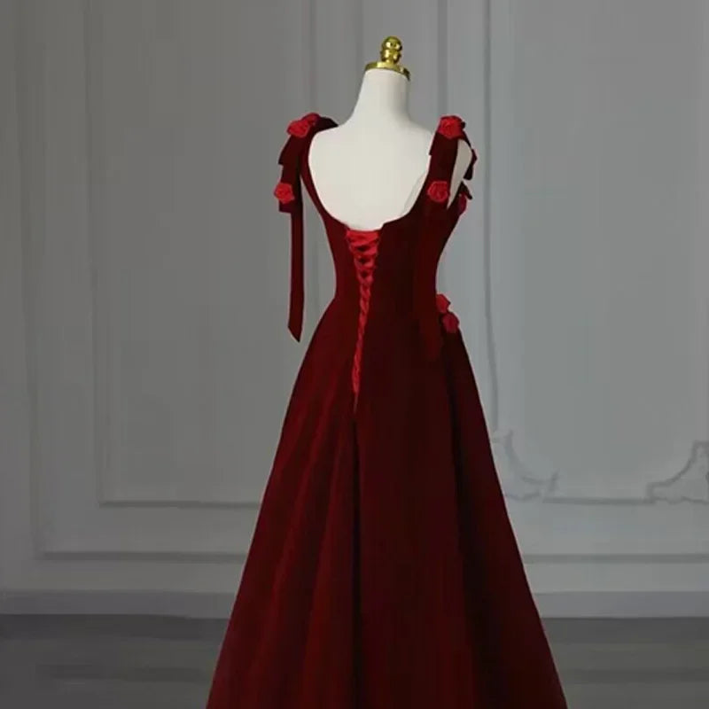 flannel prom dress Customized Evening Dress Wine Red Flannel 2025 Prom Dresses Floor-length  A-line Trail Plus Size Part on Luulla