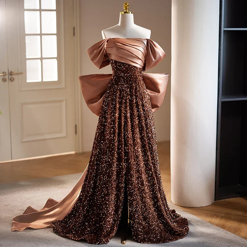 brown strapless prom dresses Sherri Hill Strapless Beaded Prom Dress 57609 main image 0