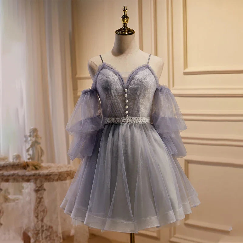 knee length dresses for ladies Short A-Line Homecoming Dress with Butterflies Blush / 2XLarge main image 1
