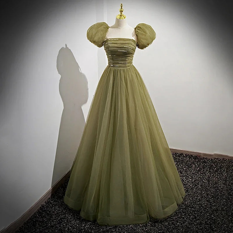 Chiffon Puff Sleeve Long Evening Gown 2025 Prom Dresses Long For Women on  Luulla