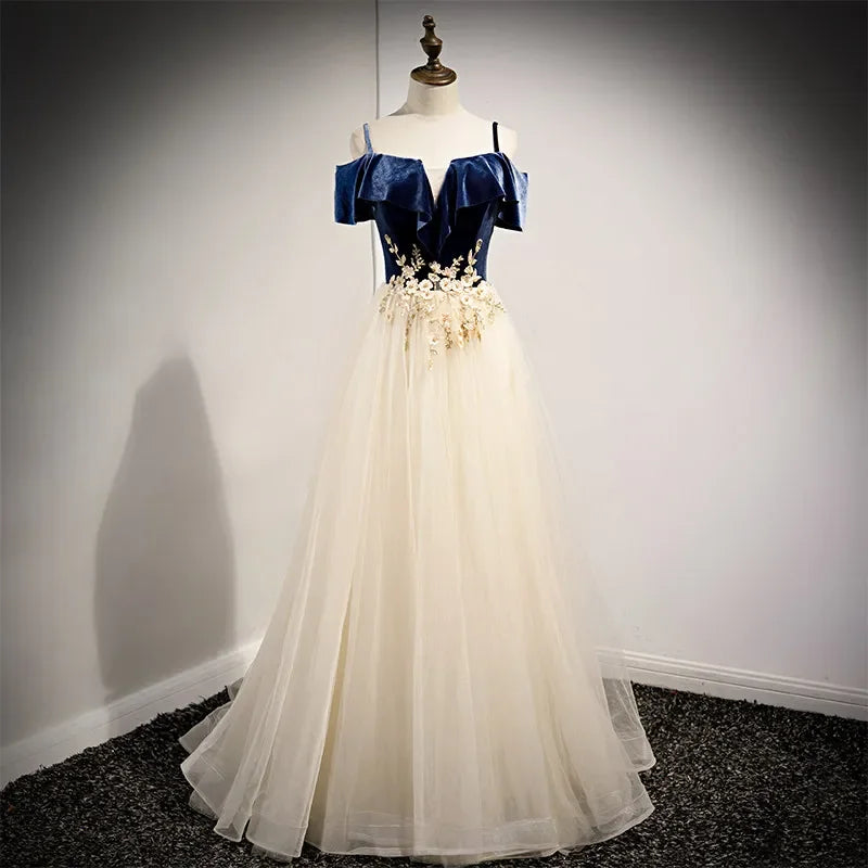 open lace back dress Dave & Johnny Sheer-Bodice Long Prom Dress