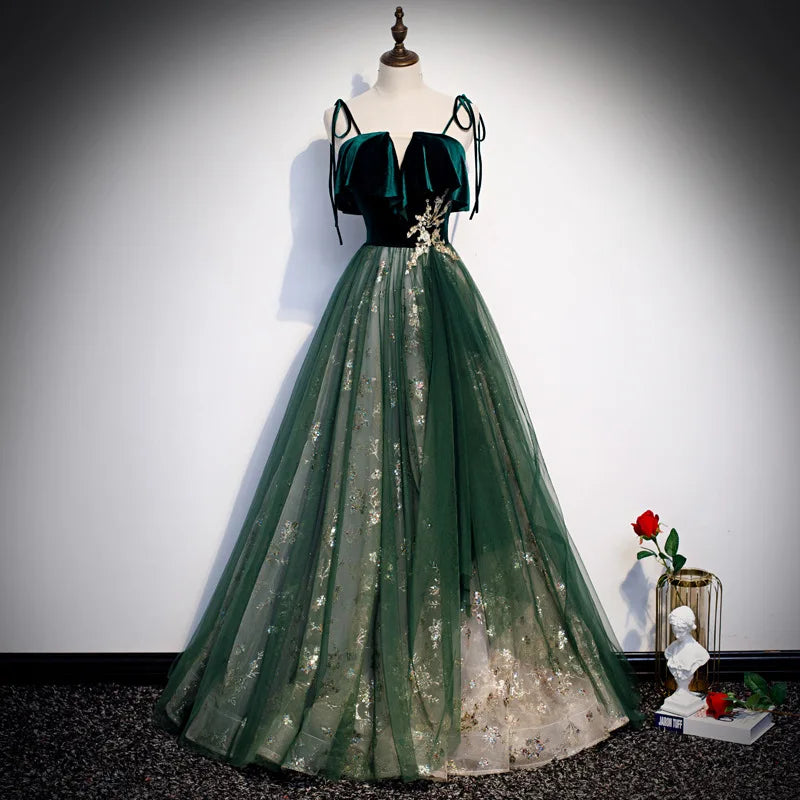 forest green prom dress 2025 Sherri Hill 57318 75-1074 / Emerald / 8