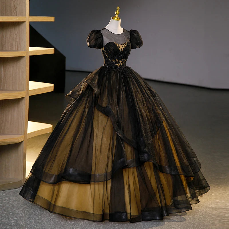princess polly baby blue dress Black Tulle Gown
