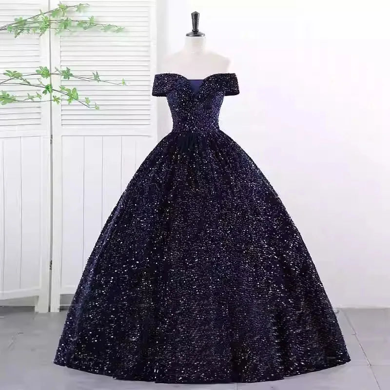 navy blue prom dresses 2025 Deep V Neck Long Sexy Backless Formal Dress ARD2025 Up Back Embellishment Navy Blue Strapless Satin Prom