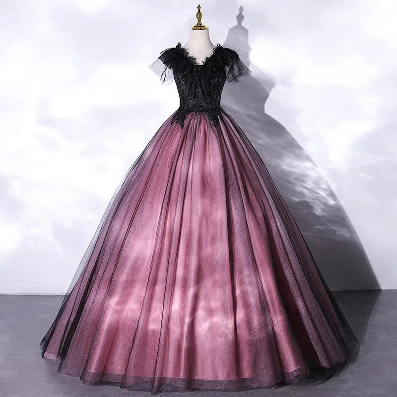 Gothic Black And Purple Lace Tulle Gown 2025 Prom Dresses Long For Women on  Luulla