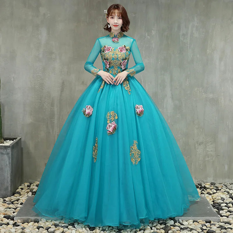 long sleeve embroidered prom dress ZAPAKA Women Mauve Embroidered Prom Dress with Short Sleeves Ball-Gown/Princess Long Formal Dress, Mauve / US8