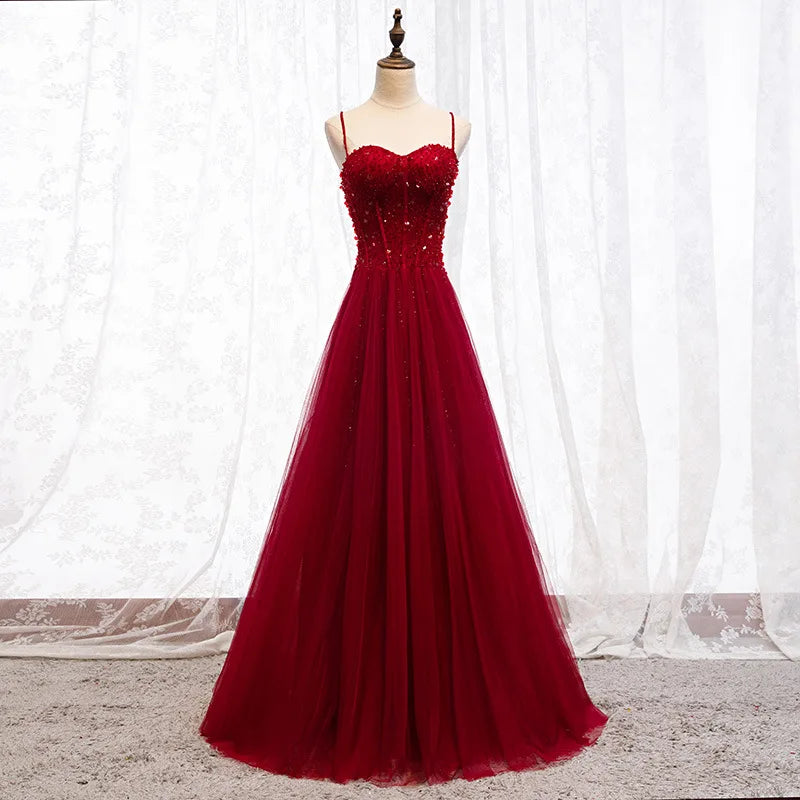 Red Strapless Gown With Beaded Tulle Overlay 2025 Long Prom Dresses For  Women on Luulla