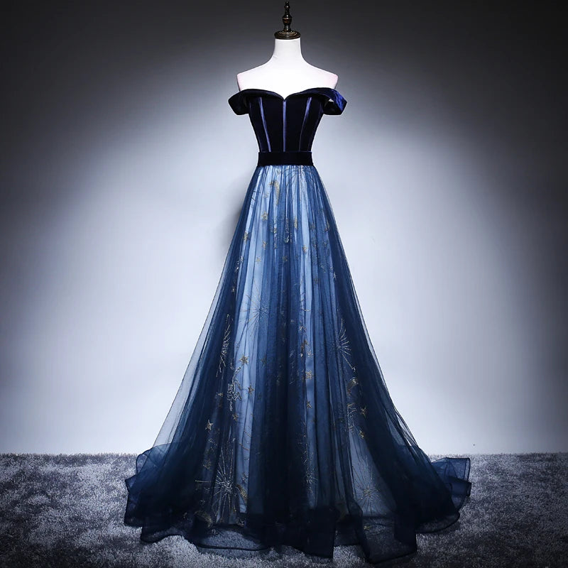 navy blue velvet dress latest 2025 Royal Blue Velvet Prom Dresses with Plunging V-Neck, Short Sleeve & Co   Viniodress