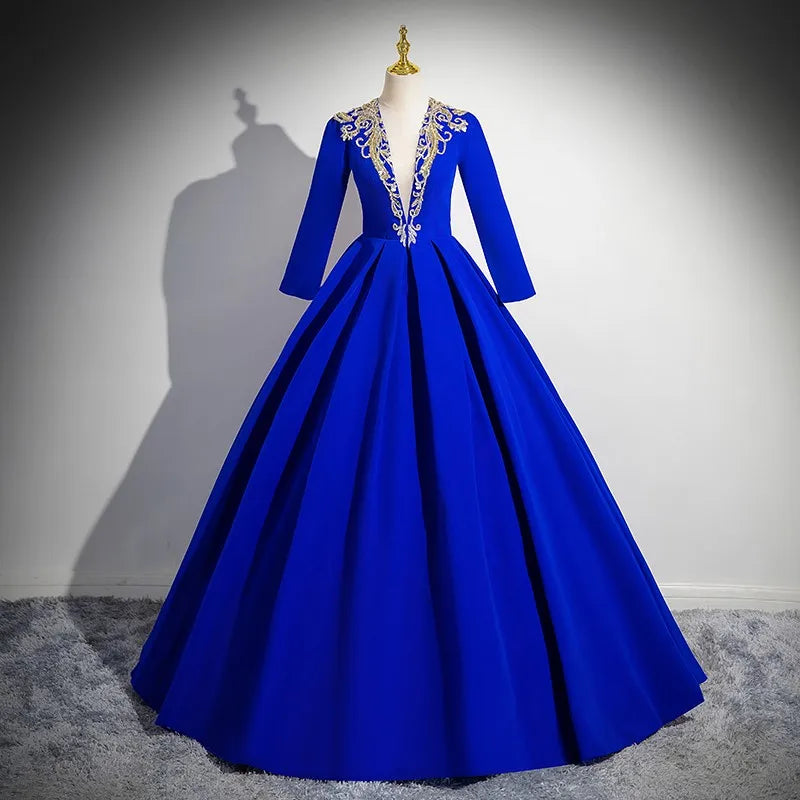 azure blue dresses Heavenly Kissed Draped Satin Maxi Dress main image 1