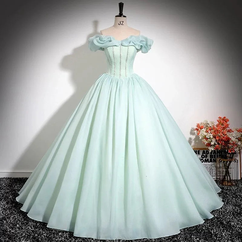 green emerald velvet dress Zapaka Women Corset Mint Green Homecoming Dress A Line Tulle Short Cocktail Dress with Appliques, Mint Green / US22W main image 0