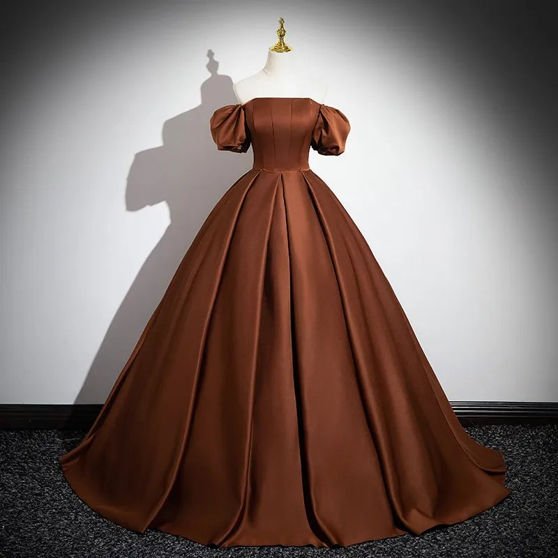 slim fit dress slacks Phylis Off The Shoulder Maxi Dress | Chocolate | Womens main image 0