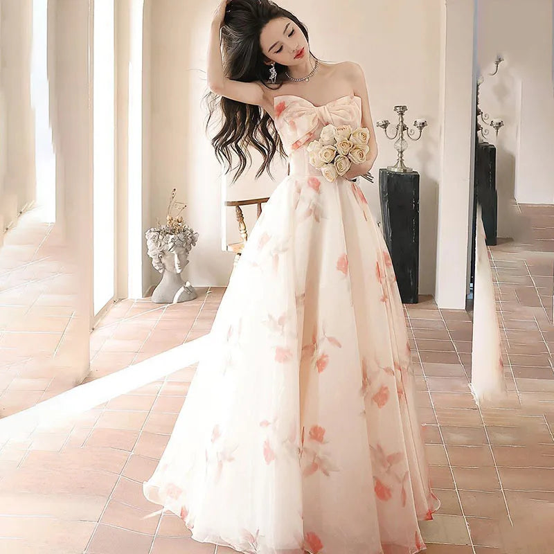 white prom dress with red flowers Red Flower Intricate White Lace V-neck Long Formal Dress