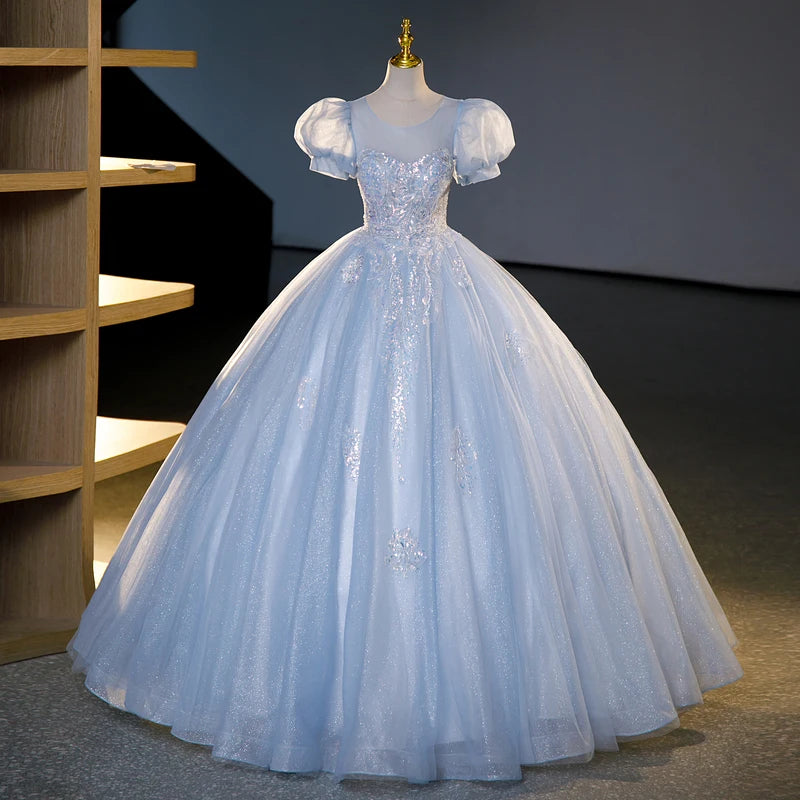 Cinderella-inspired Puffy Gown With Sparkling Details